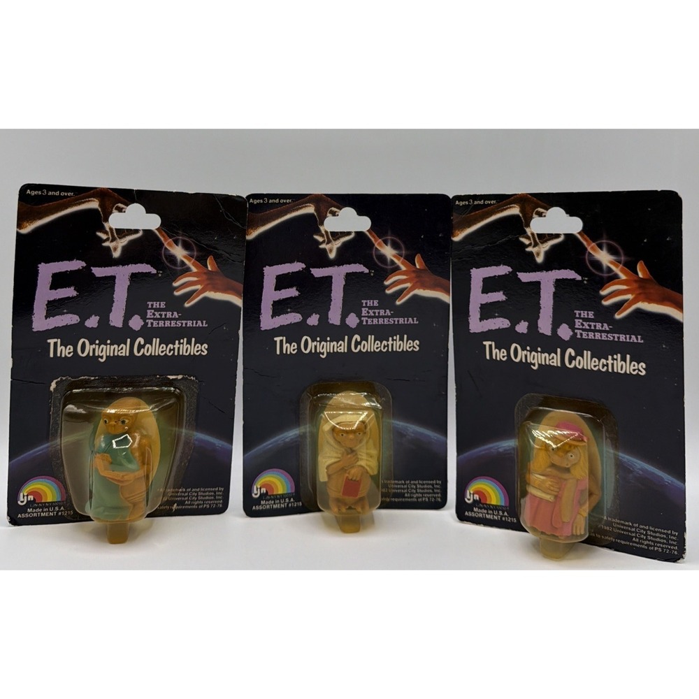 Vintage E.T. The Extra-Terrestrial Original Collectibles Lot of 3 PVC Figures